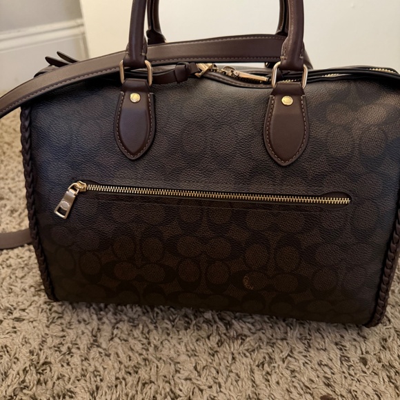 Rowan Large Satchel Bag In Signature Canvas With Fringe - Picture 6 of 10